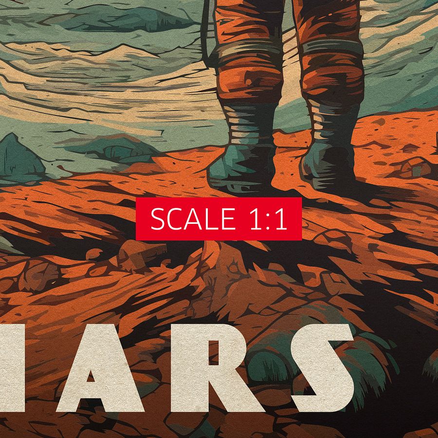 Mars, colony, astronaut — Vintage space poster product image (4)