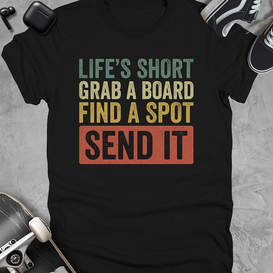 Life's short, Skateboarding t-shirt, Unisex product image (1)