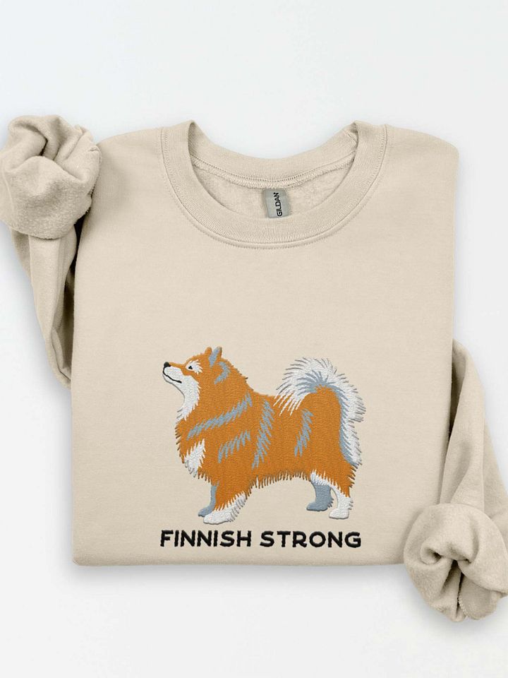 Finnish Strong Sweatshirt (Embroidered) of a Finnish Lapphund(Brown) product image (1)