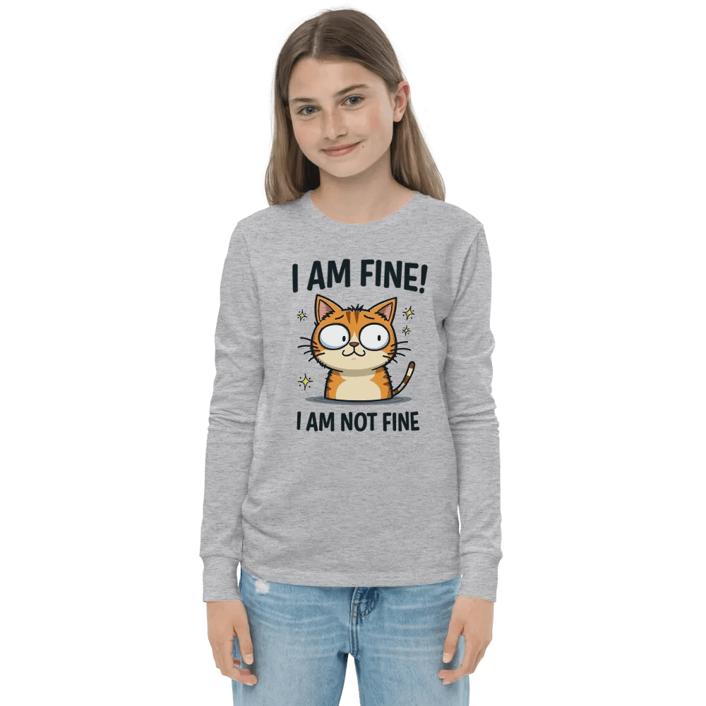 Anxious Kitty Youth Long Sleeve Tee product image (2)