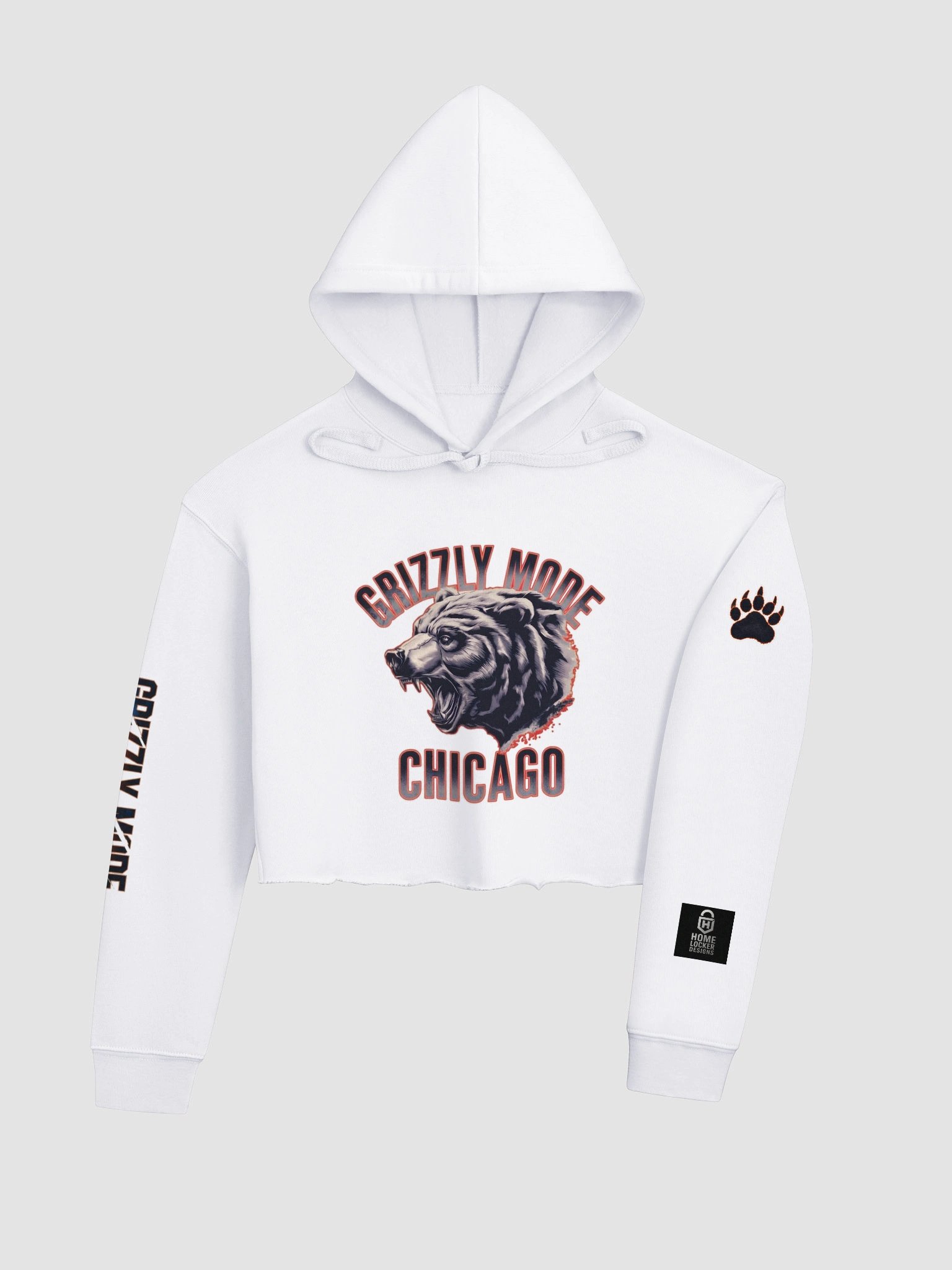 Grizzly Mode Women's Fleece Crop Hoodie | Chicago | Football | Home Locker product image (18)