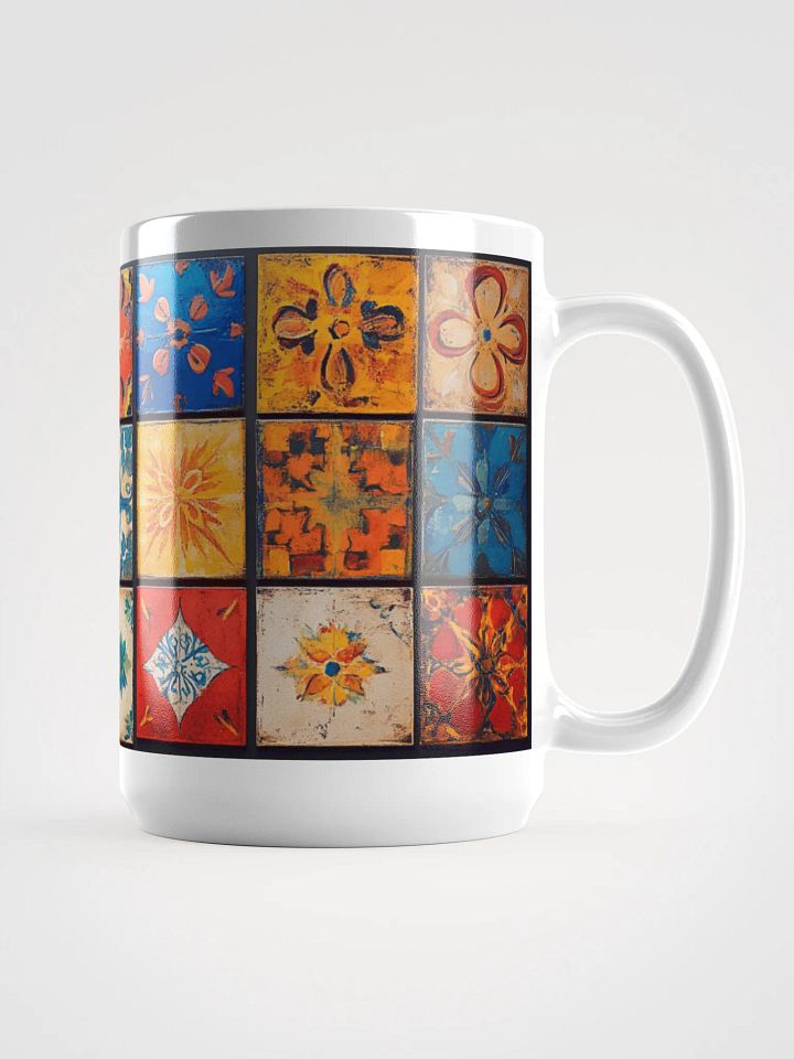 Antique Floral Tiles Mug 15oz product image (1)