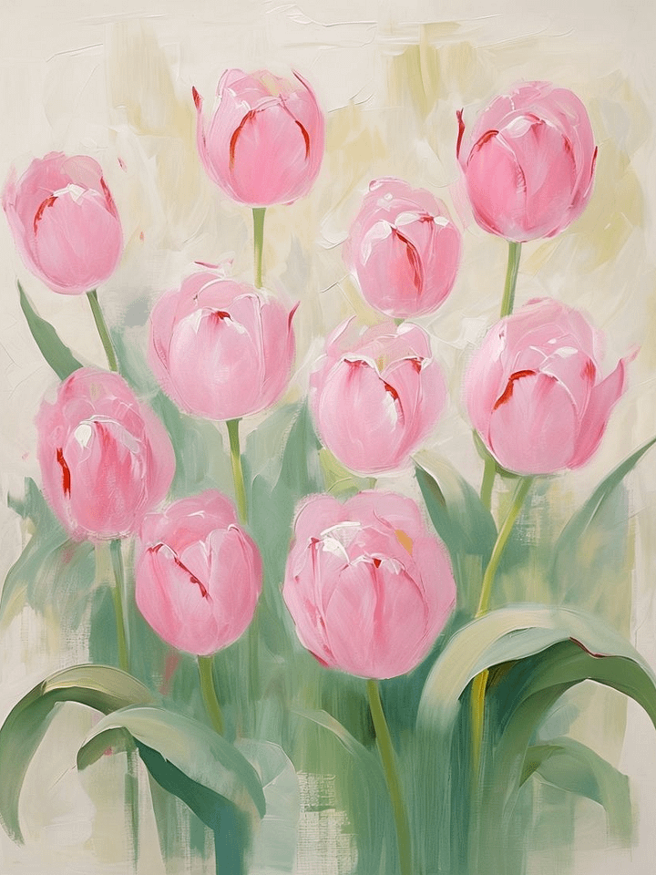 Impressionistic Pink Tulips Framed Poster product image (1)