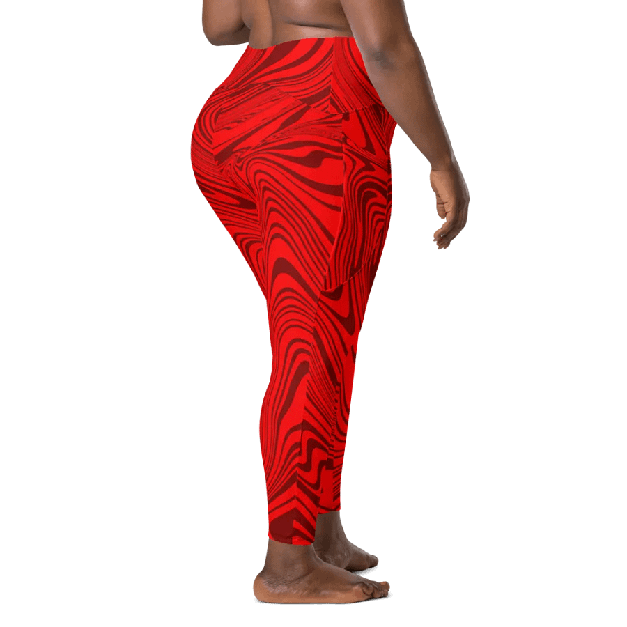 Leggings with Pockets - Abstract Red Swirls product image (10)