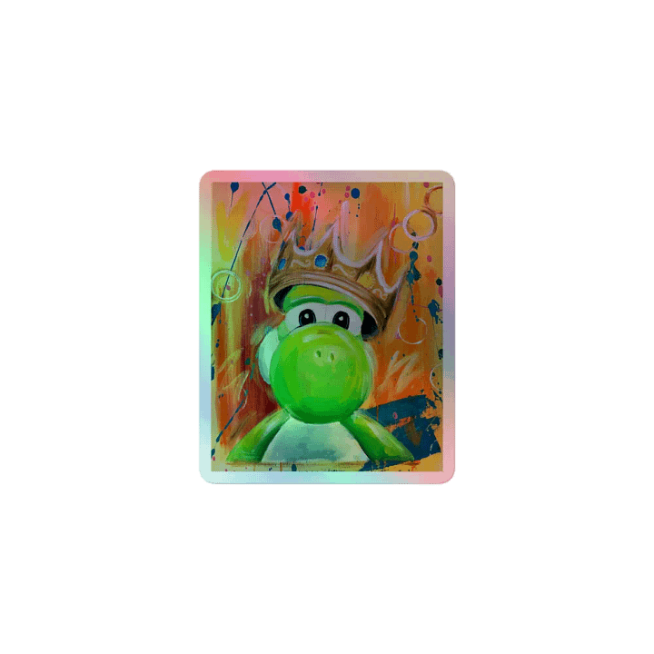 Green Dinosaur Rapper Parody Holographic Sticker product image (1)