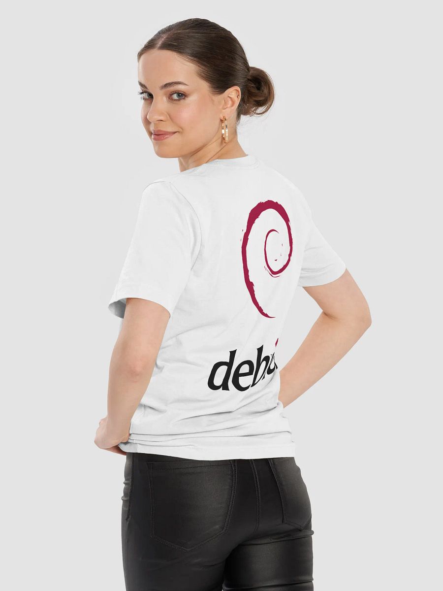 T-Shirt with Debian Swirl (White Version) product image (6)