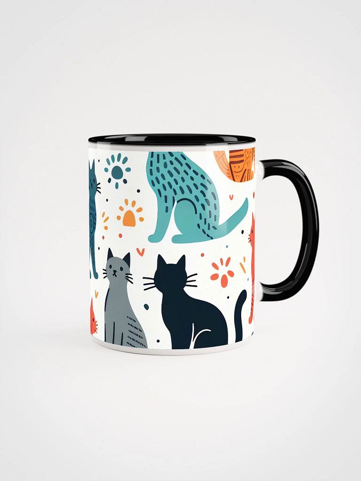 Whimsical Cats Mug with Color Inside product image (1)