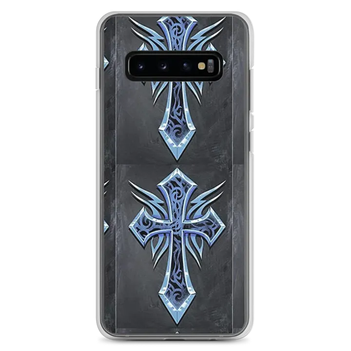 Swirling Blue Crosses Clear Samsung® Case product image (2)