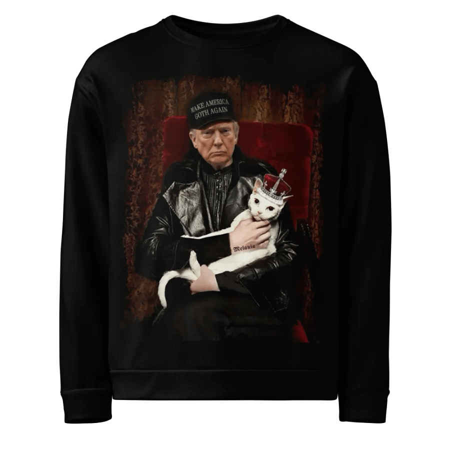 Trump Goth Sweatshirt - 'Make America Goth Again' Design with White Cat Queen product image (1)
