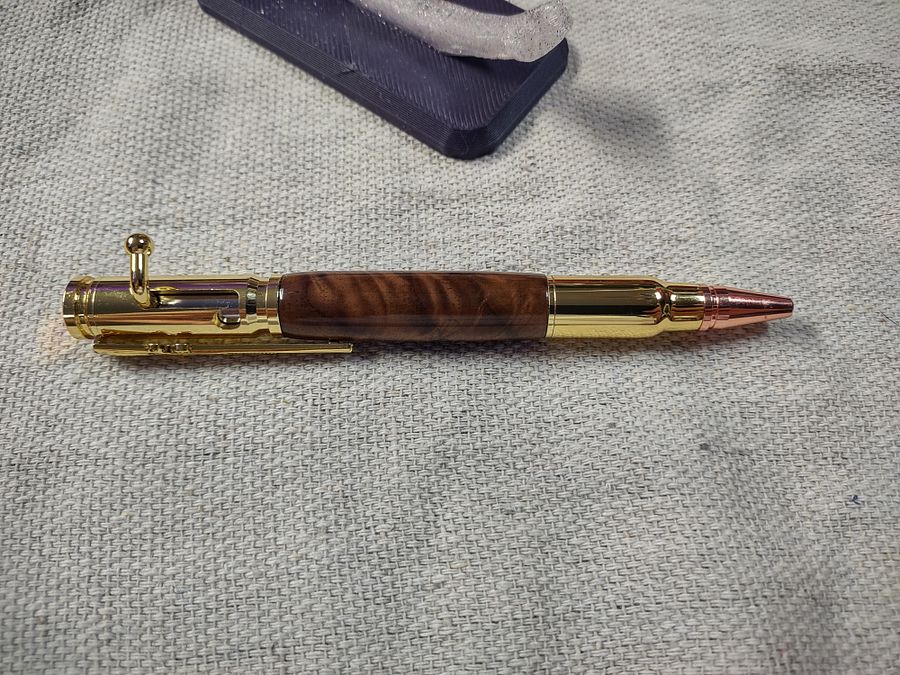 Golden Elegance Bolt Action Pen – Polished Mahogany & Gold Finish- RBBLTCAMO3 product image (1)