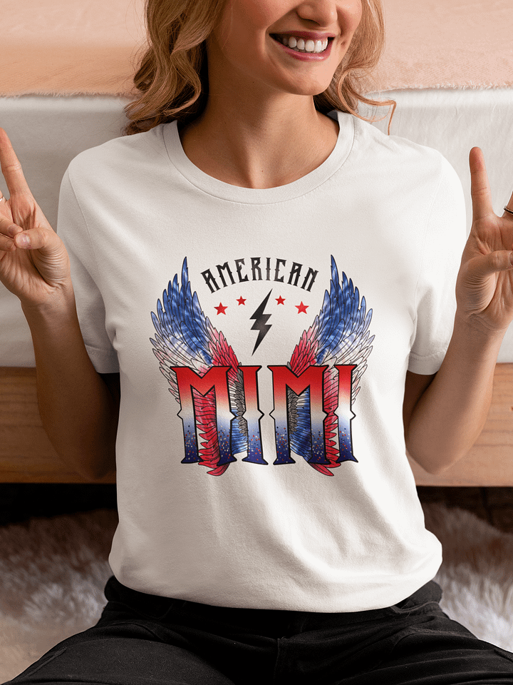 American Mimi Patriotic T-Shirt with Angel Wings product image (1)