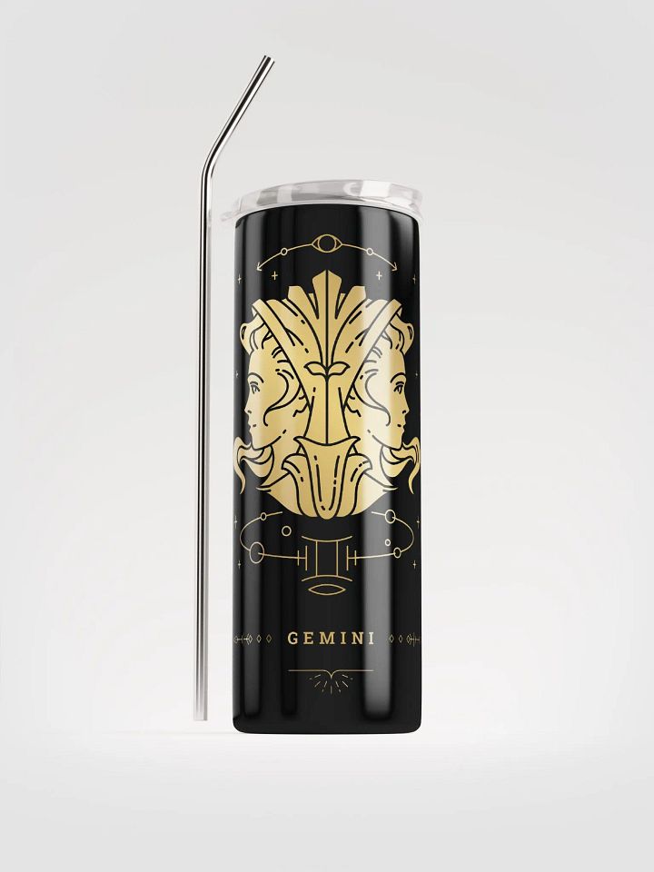 Celestial Gold Gemini Zodiac Stainless Steel Tumbler - Sip in Celestial Style product image (1)
