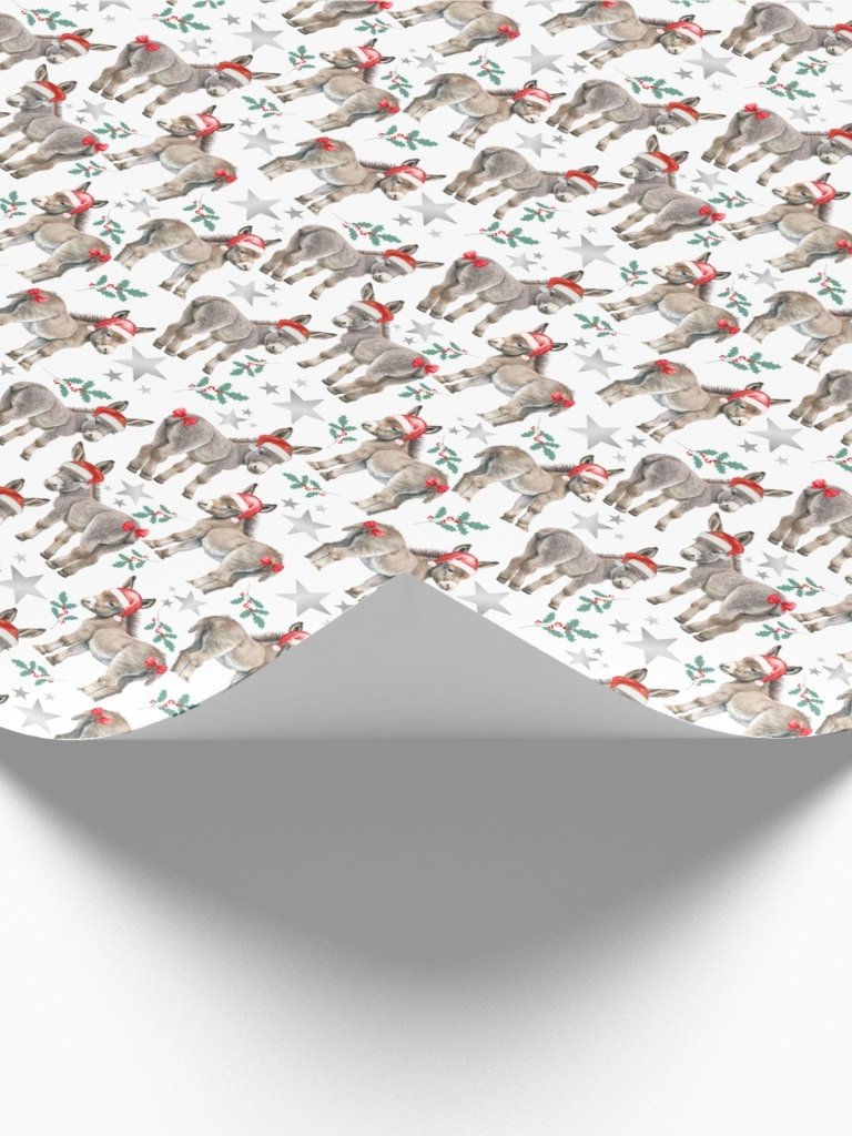 Donkeys Santa Hats Christmas Gift Wrapping Paper product image (2)