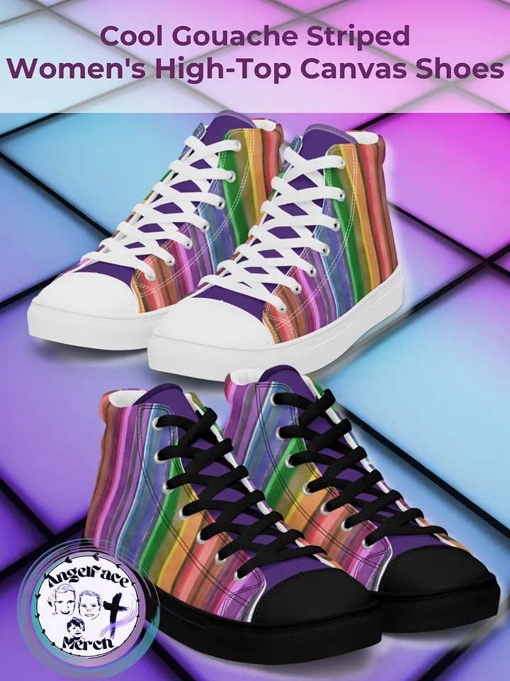 Cool Gouache Women's High-Top Canvas Shoes product image (11)
