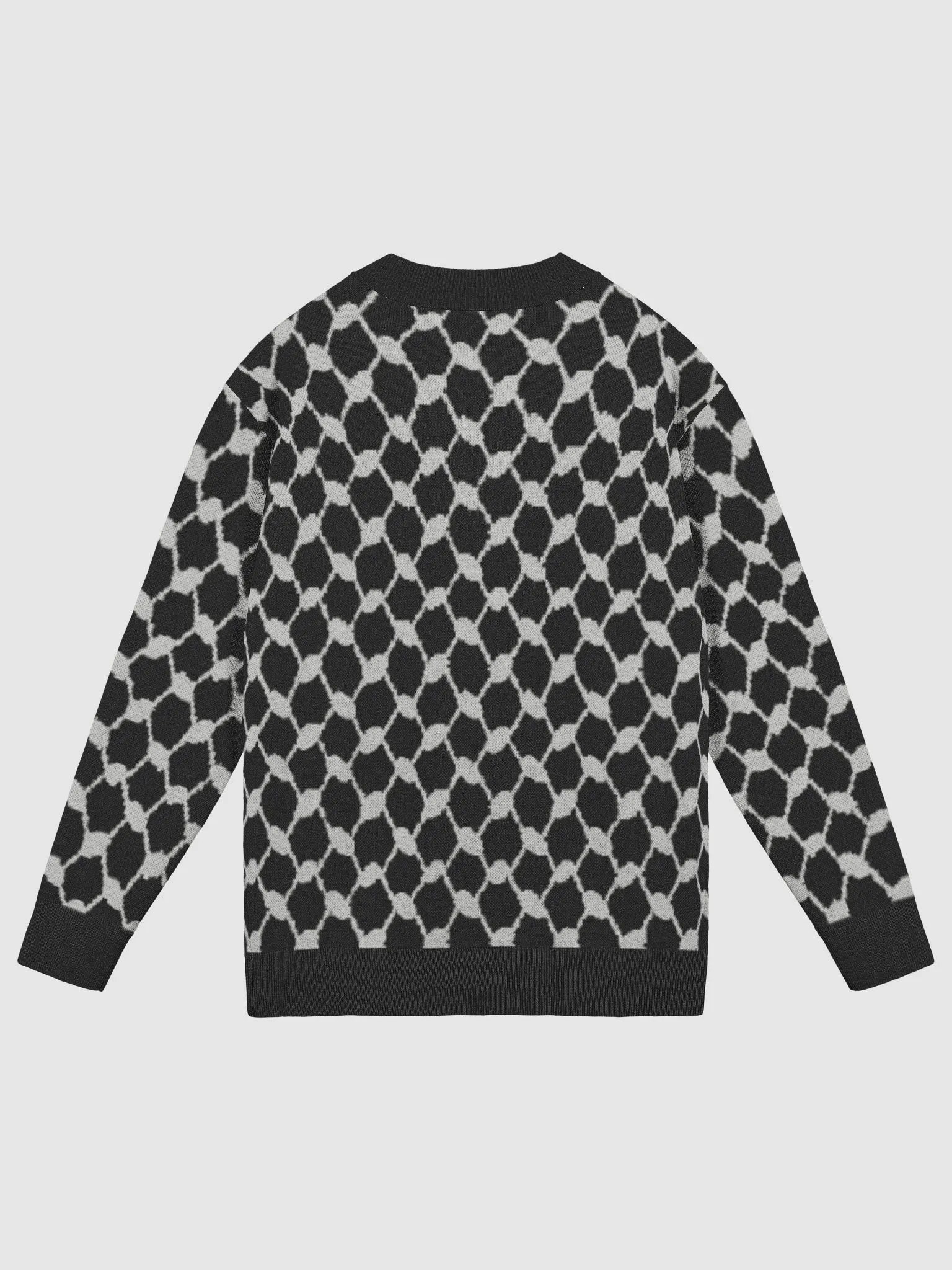 Grey Black Keffiyeh Woman Cardigan product image (2)