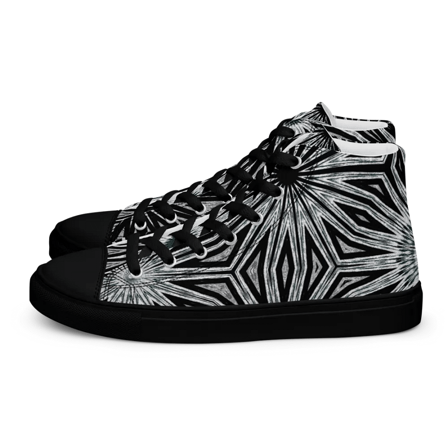 Abstract Dramatic Monochrome Circular Forms Men's Canvas High Top Shoes product image (2)