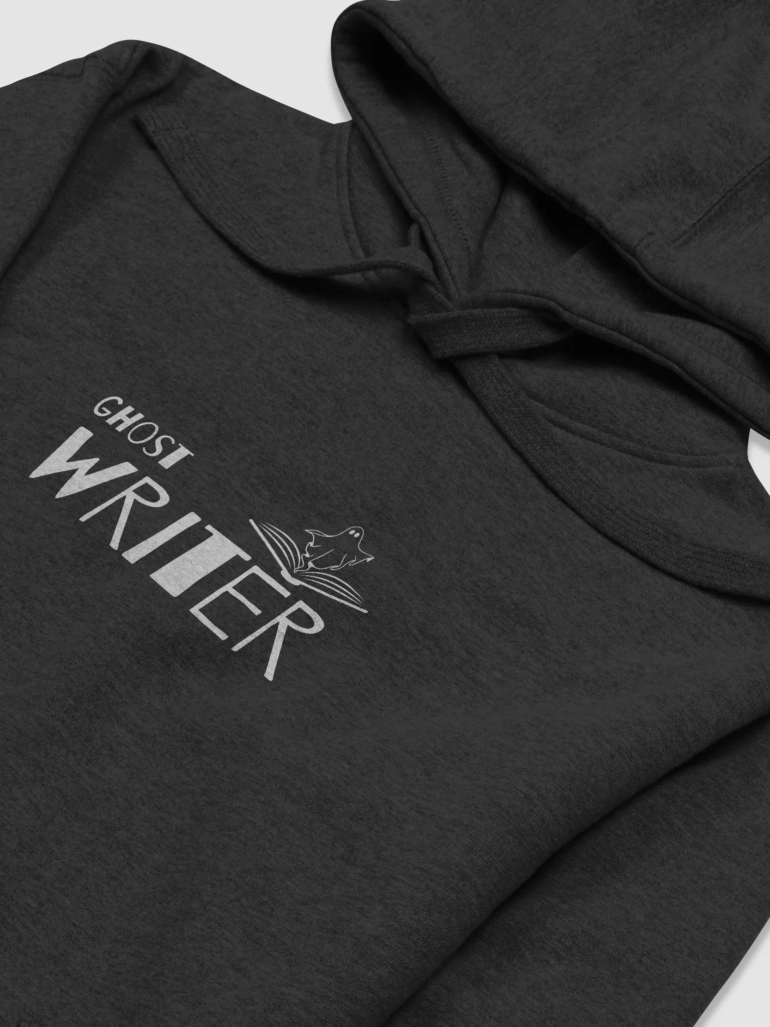 Ghost Writer Silver Text Spook Book Unisex Hoodie product image (15)