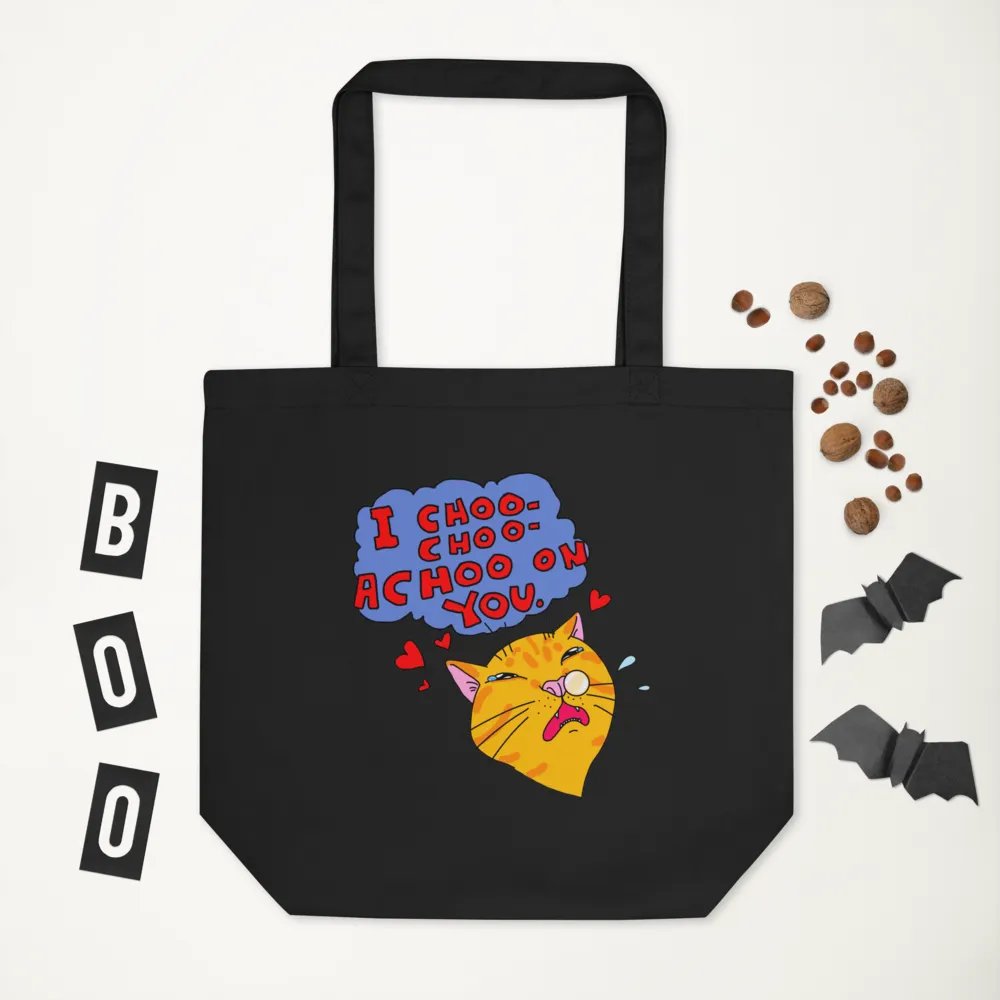 Achoo on You Orange Cat Totebag / Black-Oyster product image (7)