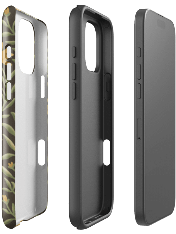 Golden field tough case for iPhone. Elegant botanical floral design on dark background product image (47)