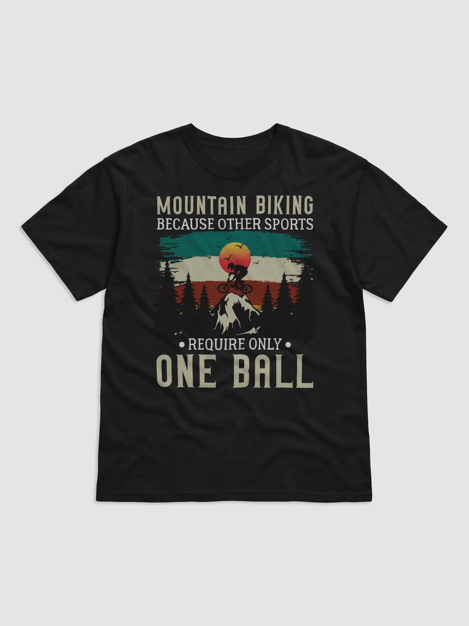 Funny Mountain Biking - Because One Ball Isn't Enough Unisex Heavyweight T-Shirt product image (1)
