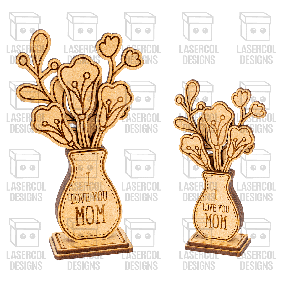 Mother's Day Flowers (2 Sizes, 4 Styles) - Laser Cut Files product image (6)