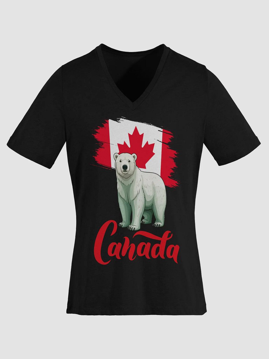Canadian Pride Polar Bear Women's V-Neck Tee product image (1)
