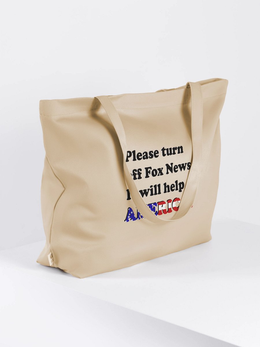 Please Turn Off Fox News. It Will Help America! Light Eco-friendly Tote Bag product image (4)