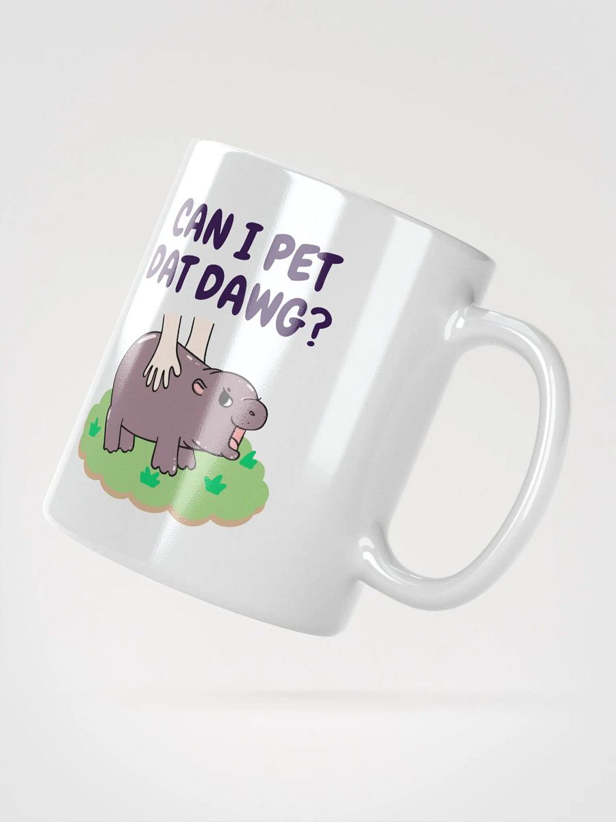 MOODENG'S CAN I PET DAT DAWG? WHITE GLOSSY MUG product image (2)