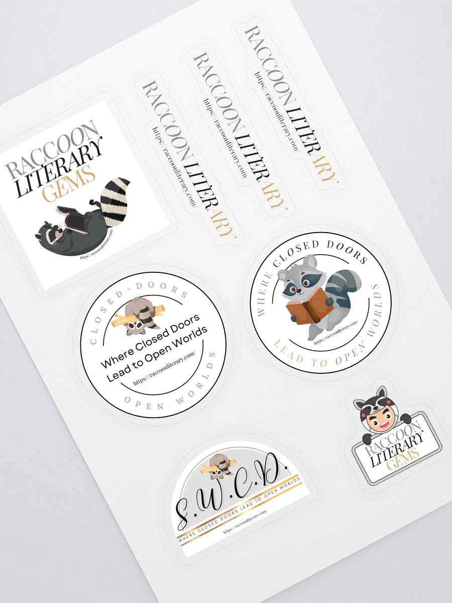 Literary Raccoon Sticker Collection product image (1)