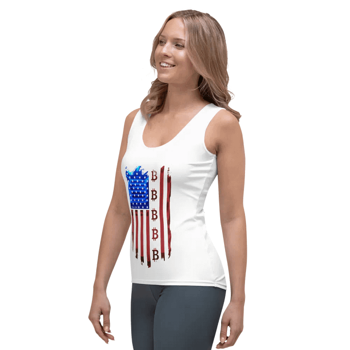 Bitcoin Flag All-Over Print Women's Tank Top product image (2)
