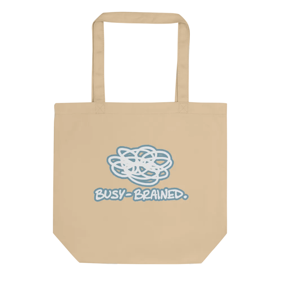 BUSY-BRAINED (lined design, #709AAF) tote bag product image (4)