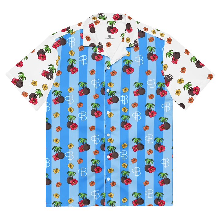 Striped Tropical Island Hawaiian Shirt product image (2)