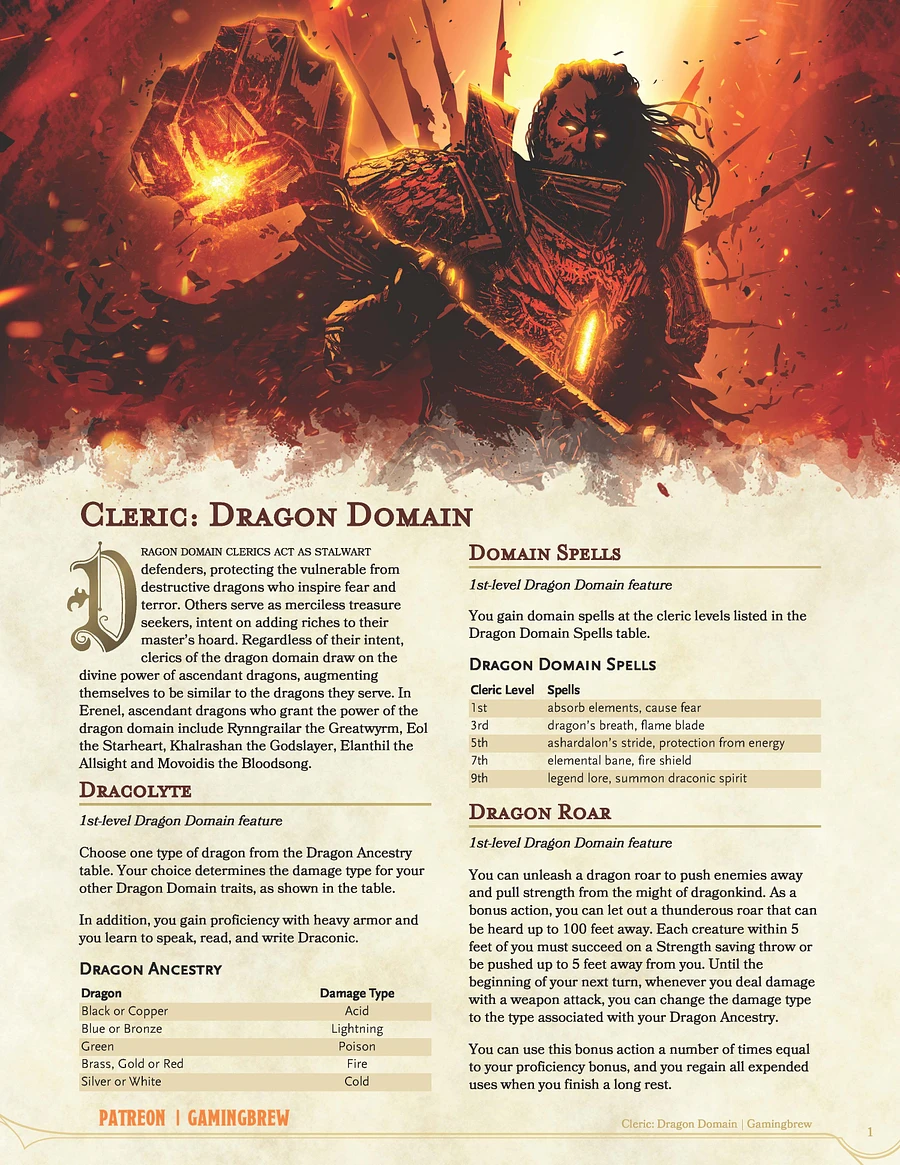 Dragon Domain | 5E Cleric Subclass product image (2)