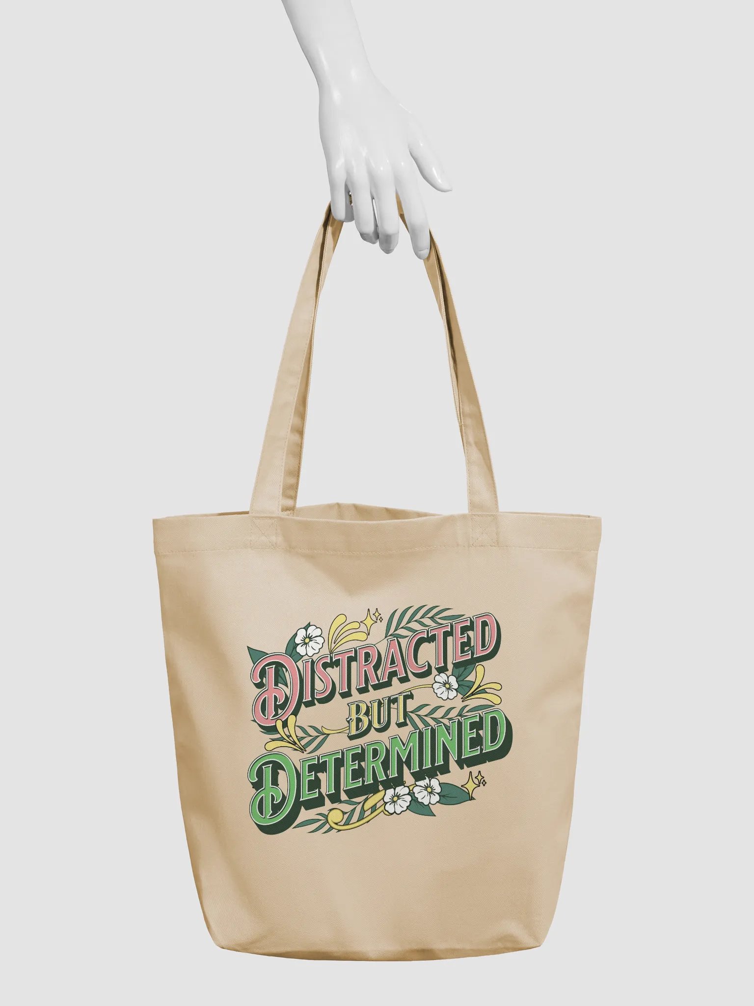 Distracted But Determined Floral Eco Tote product image (6)