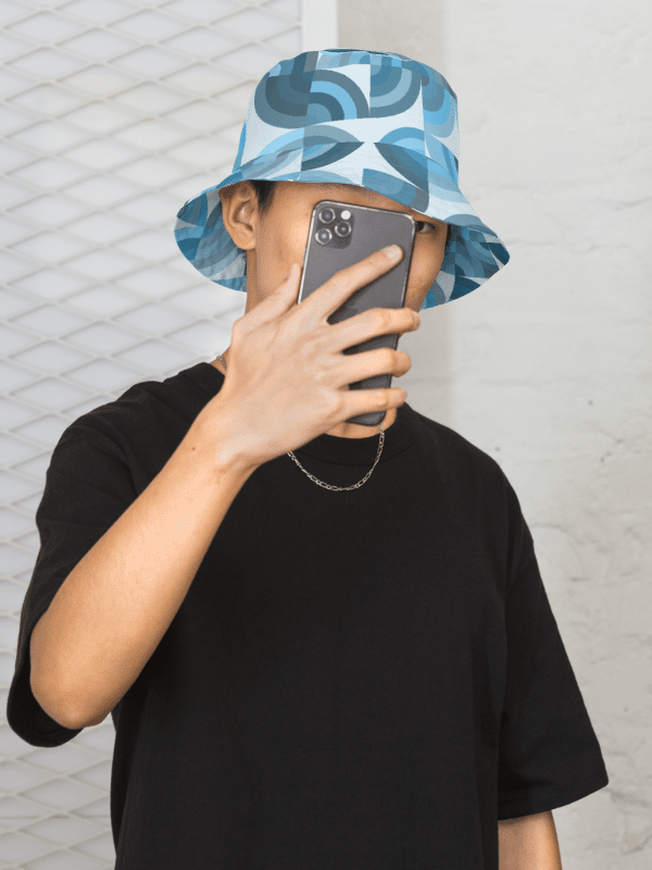 Dynamic Blue Geometric Reversible Bucket Hat product image (2)