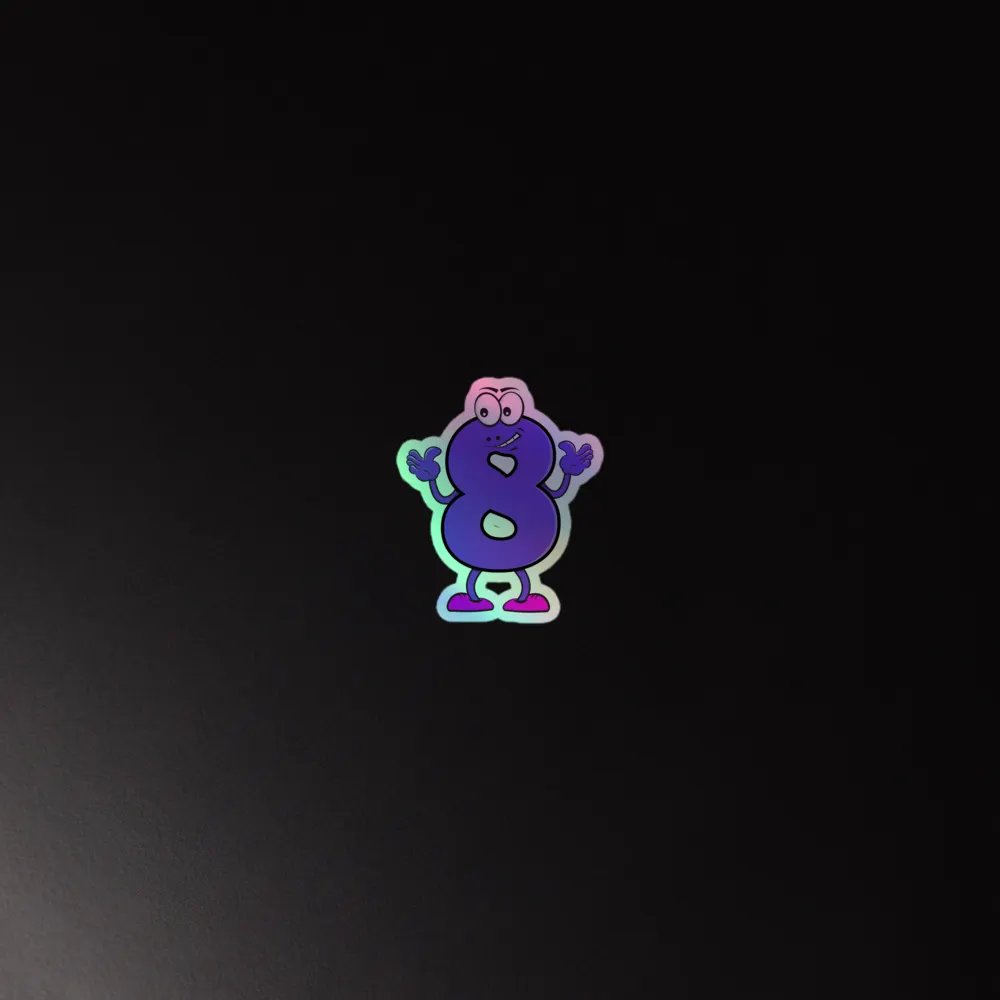 Playful Purple Number 8 Holographic Stickers product image (4)