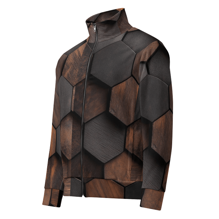 Hexagonal Wood Texture Style Unisex Track Jacket product image (1)