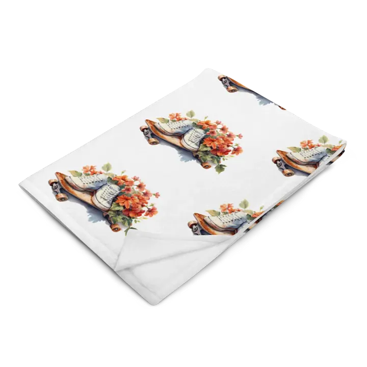 Skateboard And Flowers Blanket product image (2)