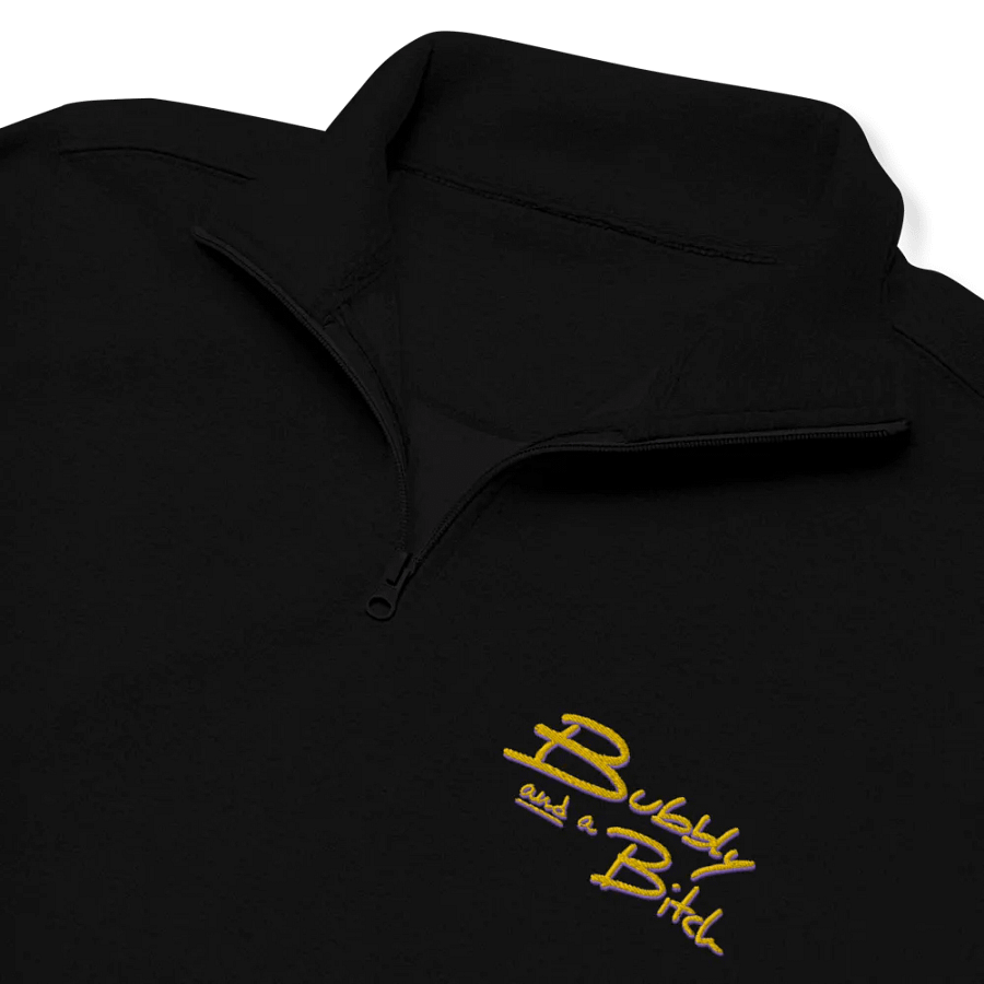Bubbly and a B*tch (tulip shadow design) embroidered quarter zip product image (1)