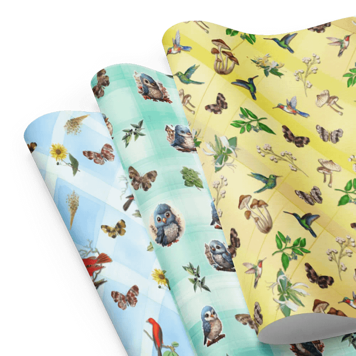 Birds, Butterflies, and Botanicals 3 Sheet Wrapping Paper product image (2)