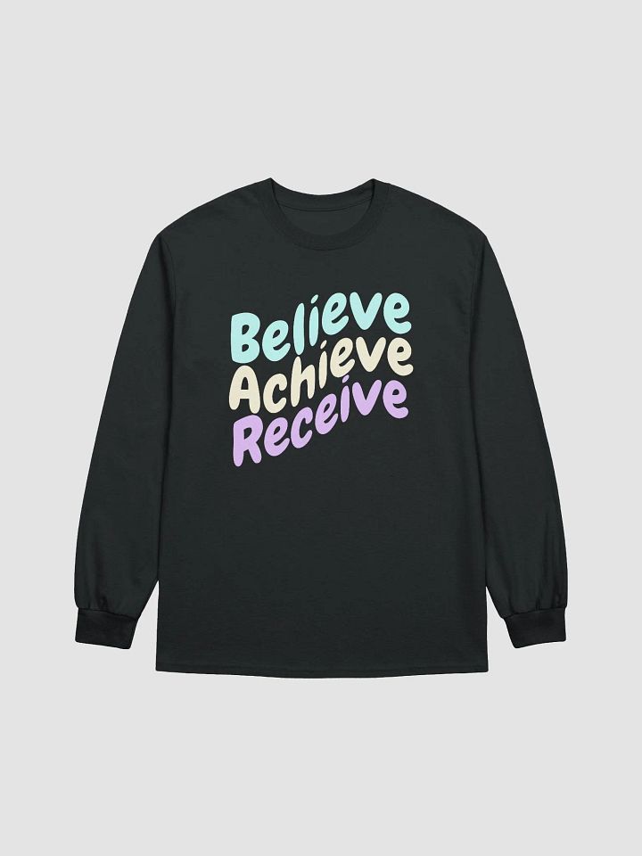 Believe Achieve Receive Pastel Long Sleeve Tee product image (2)