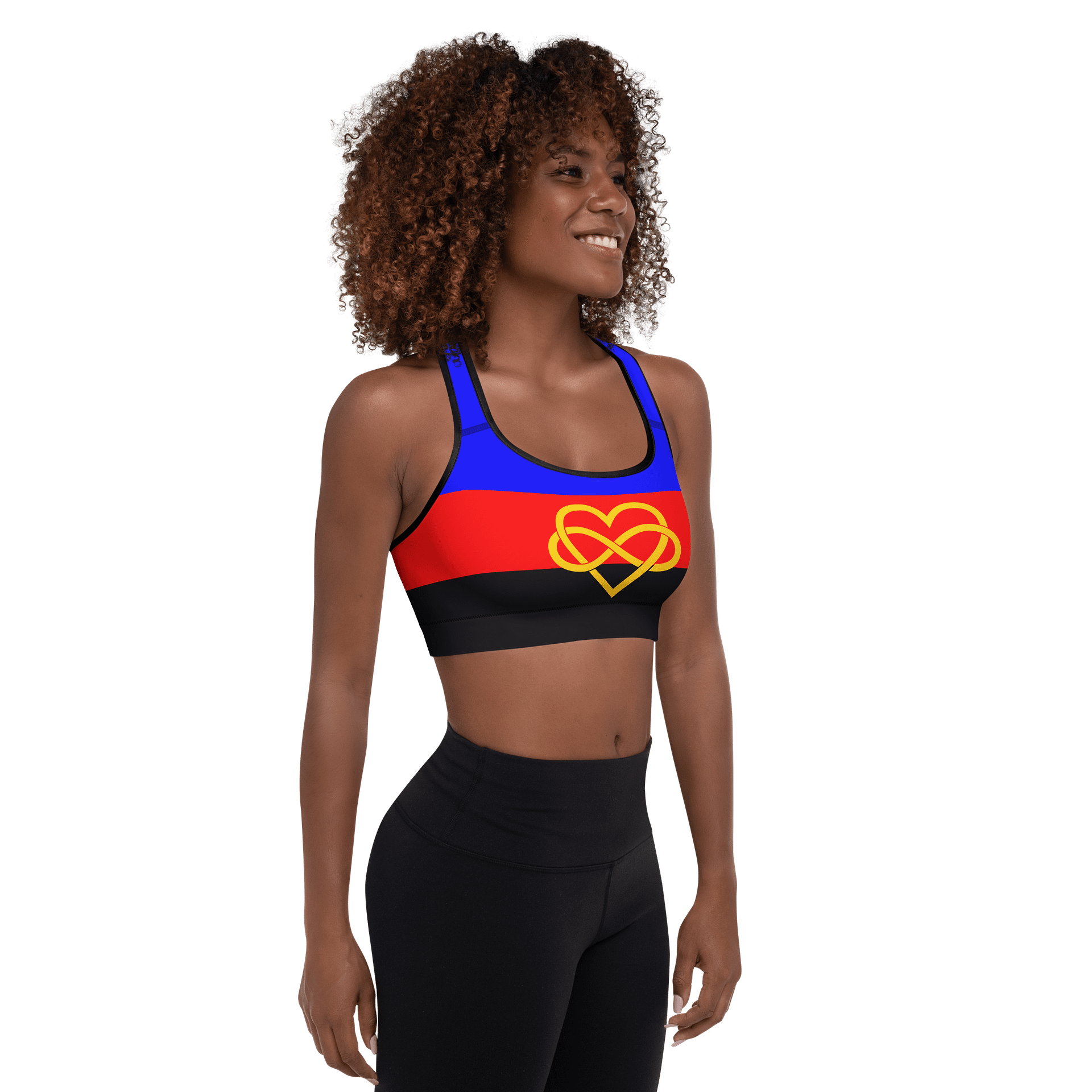Polyamory Pride Flag Padded Sports Bra product image (6)