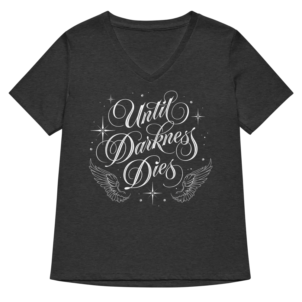 Until Darkness Dies (wings design) Bella+Canvas Women's Relaxed V-Neck T-Shirt product image (6)
