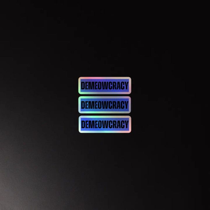 DEMEOWCRACY Holographic Blue Sticker Sheet product image (2)