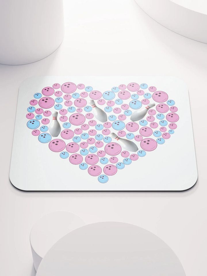Pure Heart Bowling Pink And Blue Mouse Pad product image (1)
