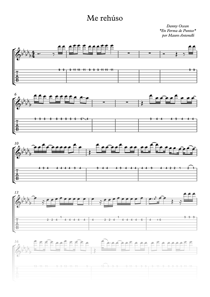Me rehúso - Partitura + Tabs + Pista product image (1)