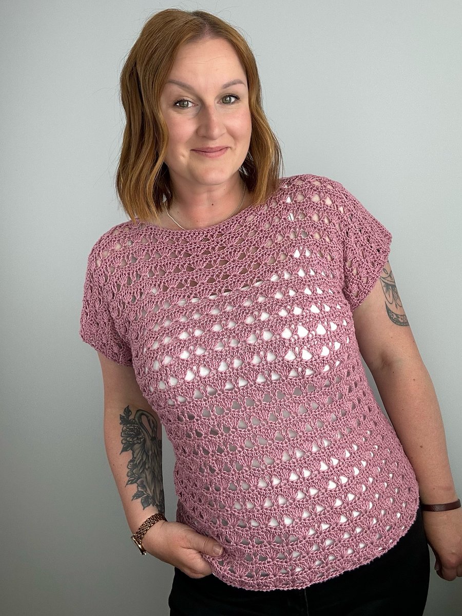 Ruby Lace Crochet T-shirt /crochet summer top/ product image (5)