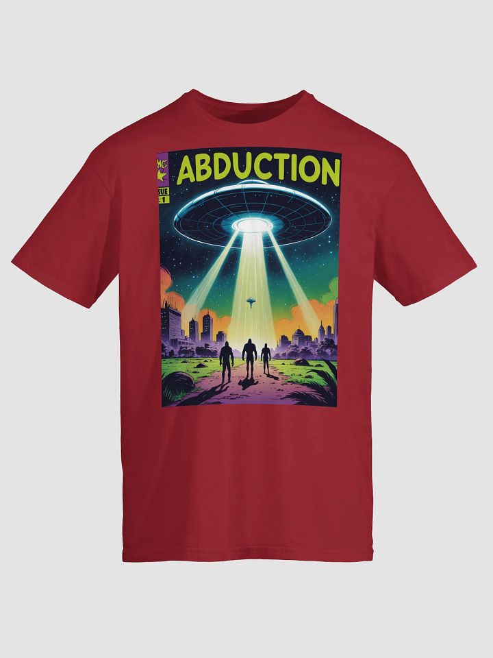 1970s Sci-Fi Comic T-Shirt – Retro Alien Abduction Art product image (2)