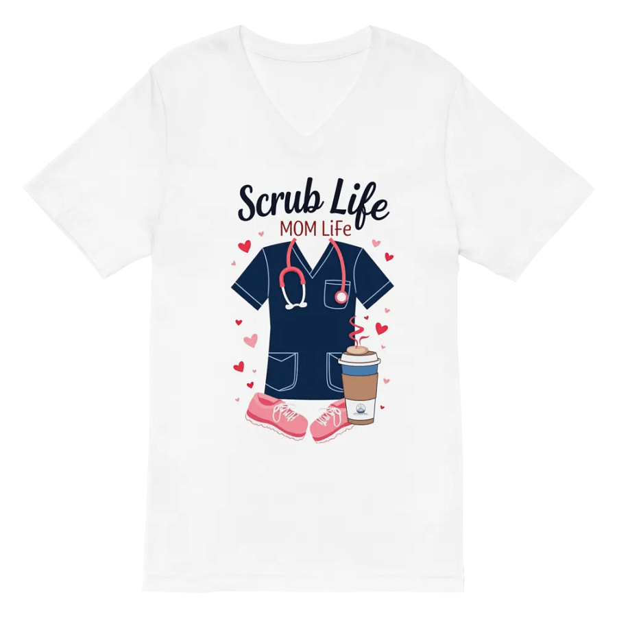 MOM Life Scrub Life v-neckTee product image (2)