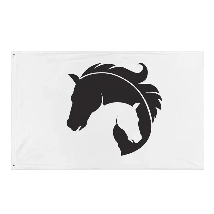 Mystical Equine YinYang Emblem Flag product image (1)